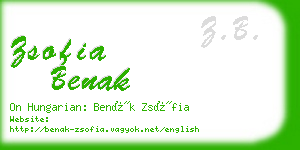 zsofia benak business card